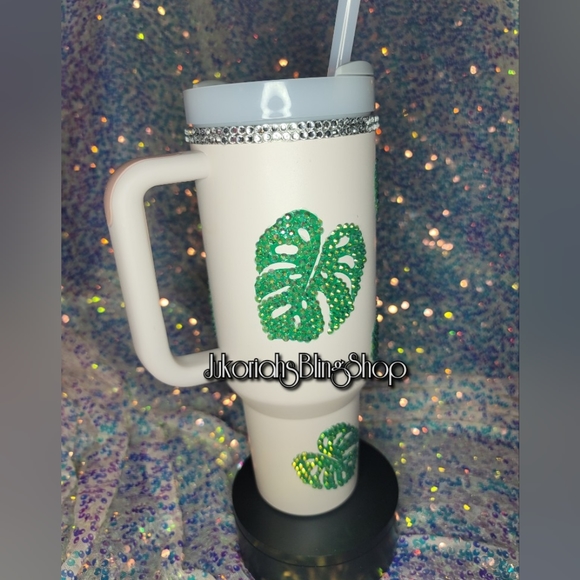 Monstera Bling Stanley Tumbler Cup 40oz - Picture 4 of 5